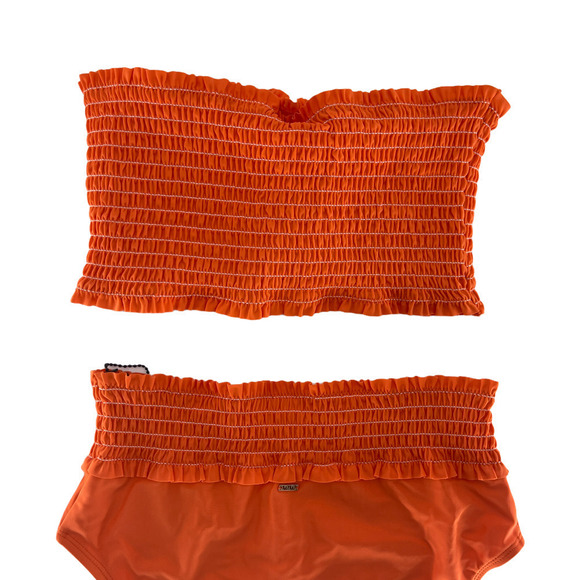 XOXO Orange Smocked Bandeau Bikini Size S - Picture 4 of 4